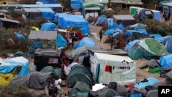 位于法国北部加莱的难民营地