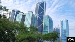 马来西亚首都吉隆坡市中心。中资企业2015年曾先后两次从传出腐败丑闻的马来西亚政府投资基金 —— “一马投资”手中购置地产。(2016年3月10日,美国之音朱诺拍摄)