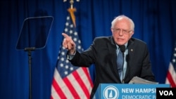 民主党总统参选人伯尼·桑德斯。(美国之音记者方正拍摄)