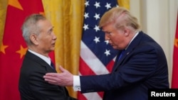 美中星期三(1月15日)在白宫签署了第一阶段贸易协议