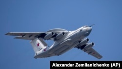 资料照 - 俄罗斯别里耶夫(Beriev) A-50早期空中预警机。白俄罗斯反政府武装声称星期天用无人机在白俄罗斯首都明斯克附近的马丘里奇空军基地袭击并摧毁了俄罗斯军方一架A-50早期预警侦察机与本照片中的A-50预警机同款。