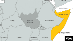 图中黄色地区为索马里,有“非洲之角”之称。