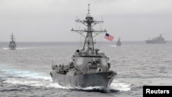 Tàu khu trục trang bị tên lửa dẫn đường USS Lassen trong khu vực Thái Bình Dương (ảnh do Hải quân Mỹ cung cấp).