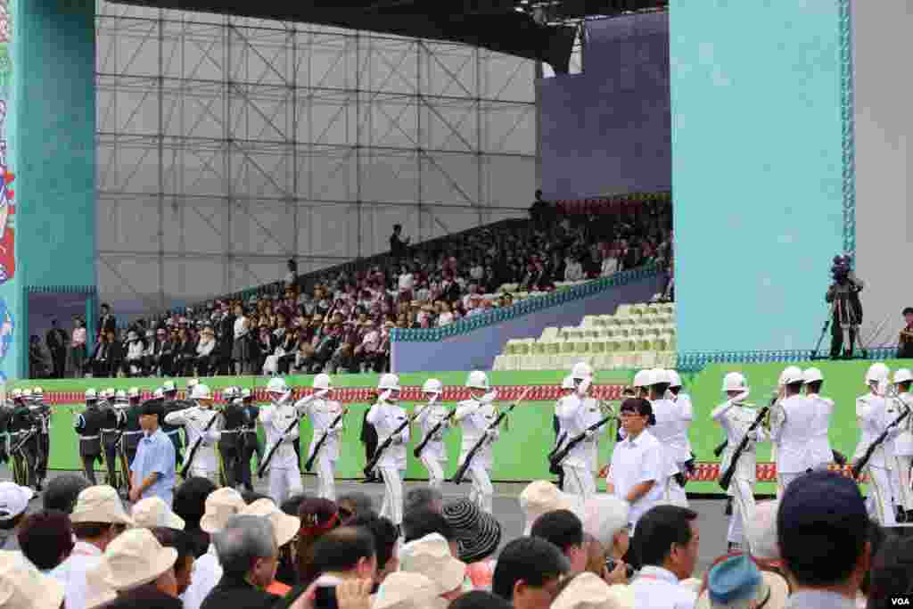 台湾总统蔡英文发表就职演说,2016年5月20日于总统府前典礼台上(美国之音齐勇明摄影)