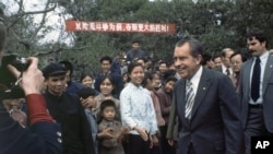 美国总统理查德·尼克松(Richard Nixon)1972访问中国。