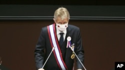 捷克参议院议长维斯特奇尔在台湾立法院发表演说。(9月1日)