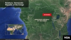 Map showing Rutshuru, DRC