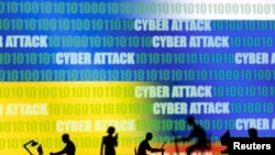 乌克兰面临俄罗斯网络攻击。(路透社插图)