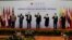 oreign ministers of the Association of Southeast Asian Nations (ASEAN) pose for a photo during a photo session in Phnom Penh, Cambodia.