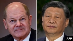 资料图:德国总理奥拉夫·朔尔茨(Olaf Scholz)与中国国家主席习近平2024年4月16日在北京会面。