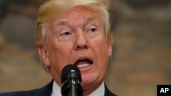 2017年8月2日,川普在白宫发表讲话。(资料照片)