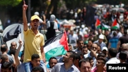 2019年6月26日巴勒斯坦示威者抗议中东和平计划