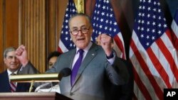 美国参议院民主党领袖查克·舒默 (资料照片)