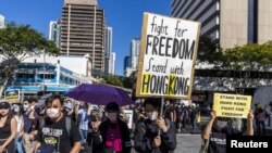 澳大利亚星期天(9月29日)举行声援香港集会。路透社