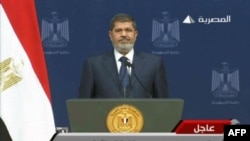 2013年6月26日埃及总统穆尔西在开罗向全国发表电视讲话。