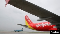 Máy bay A320 của hãng hàng không giá rẻ VietJet.