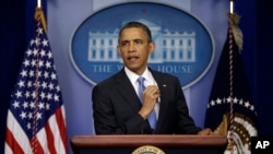 Tổng thống Obama phát biểu trong cuộc họp báo tại Tòa Bạch Ốc hôm 30/4/2013.