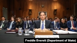 2025年5月20日,美国国务卿卢比奥在参议院拨款委员会小组委员会审核国务院2026财年预算申请的听证会上作证。