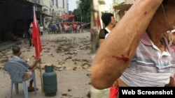 乌坎村民与防暴警察爆发多次冲突(合成网络图片/苹果日报)