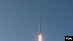 朝鲜试射导弹 (美国之音 视频截图)