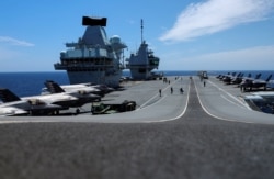资料照:皇家海军伊丽莎白女王号(HMS Queen Elizabeth)航空母舰