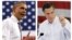 Ứng cử viên đảng Dân chủ Tổng thống Barack Obama (trái) và ứng cử viên đảng Cộng hòa Mitt Romney