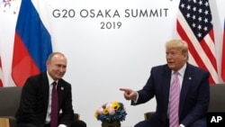 特朗普总统在日本大阪 G20 峰会上会见俄罗斯总统普京（2019年6月28日）