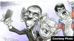 “自拍照”讽刺了奥巴马总统与古巴靠近(Brian Fairrington)