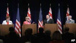 美澳外长与防长2018年7月24日年度磋商会后共同见记者(美联社)