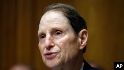 资料照片:来自俄勒冈州的民主党籍联邦参议员怀登在参议院的一个听证会上。