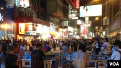 旺角占领区(美国之音海彦拍摄)