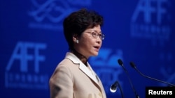 香港特首林郑月娥 (资料照片)