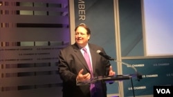 美国商会全球创新政策中心(GIPC)主席大卫·赫斯曼在2019年国际知识产权指数报告发布会上。(2019年2月7日)