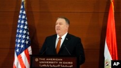 蓬佩奥在开罗美利坚大学发表讲话。(2019年1月10日)