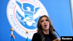 资料照片:美国土安全部部长克里斯蒂·诺姆。(2025年1月28日)