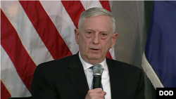 马蒂斯2018年10月30日在美国和平研究所讲话(美国国防部视频截图)