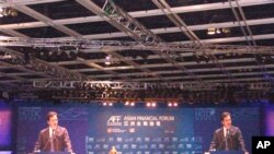 英国财政大臣奥斯本在香港亚洲金融论坛上演讲