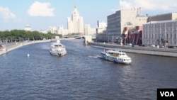 俄罗斯开始对中国失望?莫斯科河。(美国之音白桦拍摄)