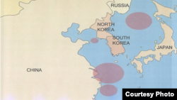 美国财政部公布朝鲜船只海上交货的水域主要在中国沿海（美国财政部网站截图）