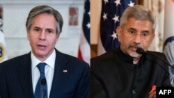 资料照:美国国务卿布林肯与印度外长苏杰生。