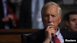 资料照片:美国无党派联邦参议员安格斯·金(Sen. Angus King, I-ME)。