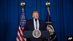 特朗普总统在佛罗里达州的海湖庄园发表了关于伊朗的讲话。（2020年1月3日）