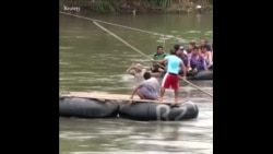 洪都拉斯移民越河进入墨西哥 洪都拉斯移民越河进入墨西哥