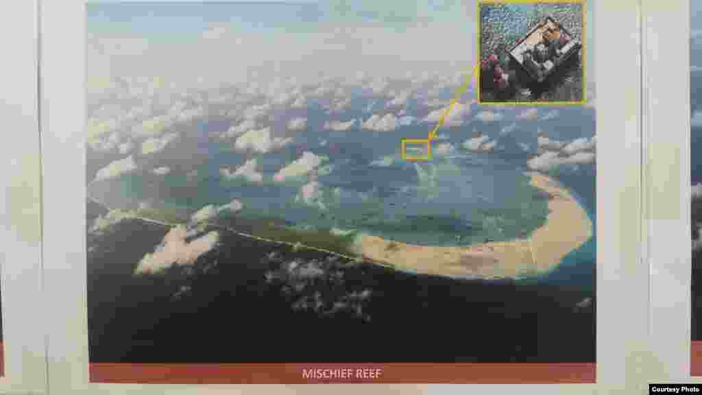 菲律宾军方图像显示中国在南沙美济(Mischief )礁造岛