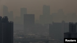 曼谷空气污染中的城市景观。(路透社:2025年1月24日)