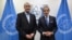အီရန်ရဲ့ နျူကလီးယားအဖွဲ့ အကြီးအကဲ Mohammad Eslami နဲ့ IAEA အကြီးအကဲ Rafael Grossi တို့ Vienna မှာ တွေ့ဆုံစဉ်