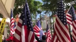 香港抗议活动中的美国旗手队伍 香港抗议活动中的美国旗手队伍