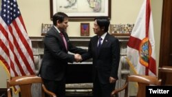 美国联邦参参议员鲁比奥2020年2月3日在国会山会见台湾候任副总统赖清德(鲁比奥推特)