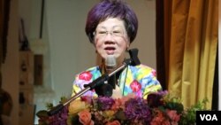 台湾前副总统吕秀莲(美国之音杨明拍摄)