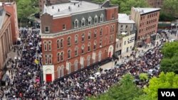 纽约华埠是抗议队伍必经之地(于金山提供)